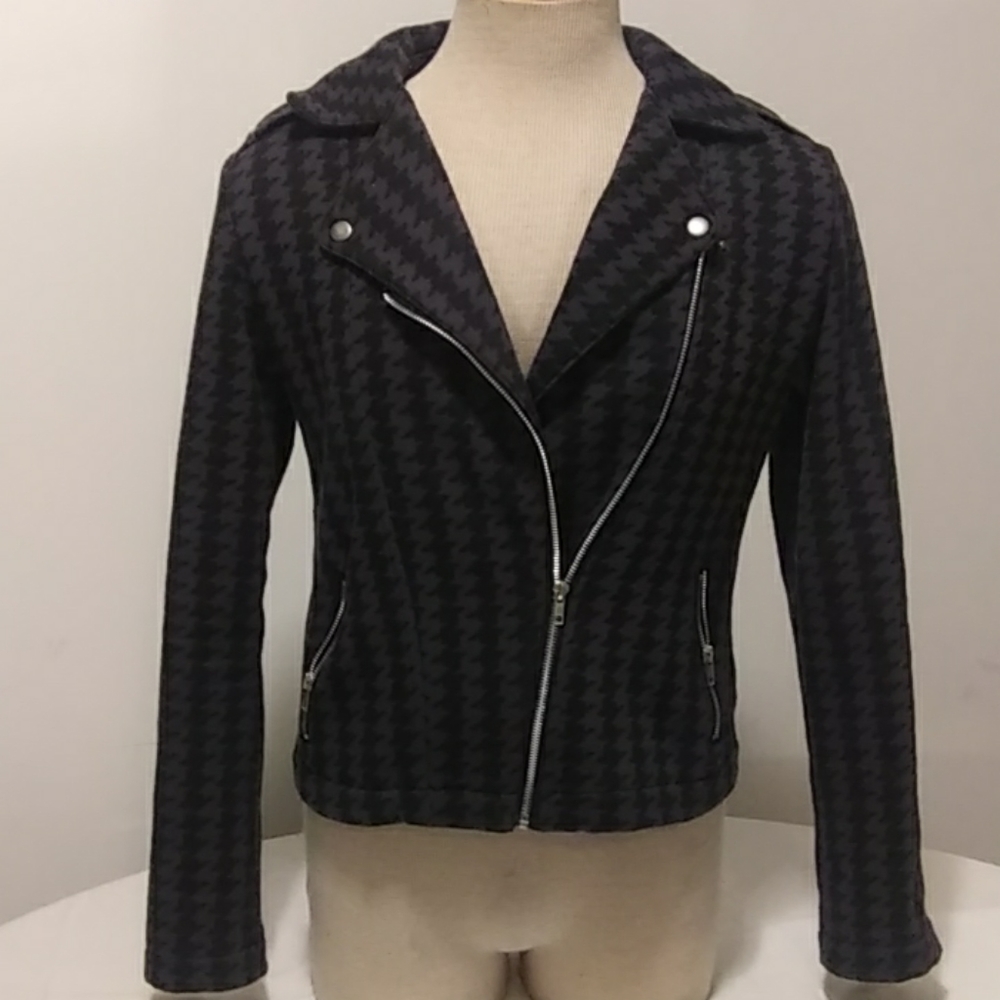Planet gold Printed biker jacket.